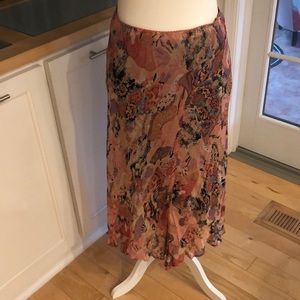 Coral & Black Skirt, lined.